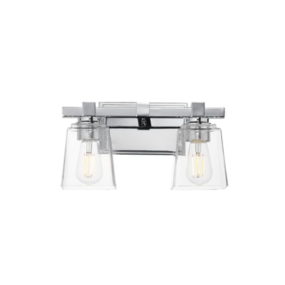 Maxim Lighting Cubos Vanity Light in Polished Chrome, featuring sleek steel and glass design for modern bathrooms.