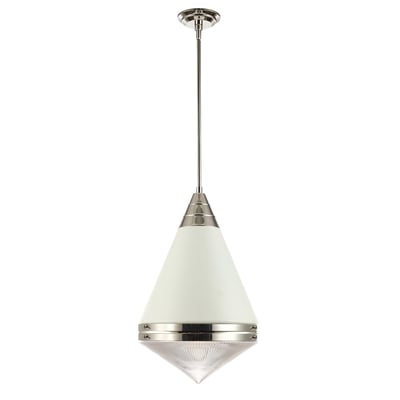 Maxim Lighting Hargreaves Pendant in Polished Nickel finish, featuring a sleek steel frame and clear glass shade, hanging elegantly in a modern setting.