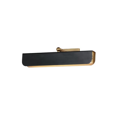 Maxim Lighting Miles Articulating LED Wall Sconce in Black with Natural Aged Brass finish, featuring a sleek design with Steel and Acrylic materials.