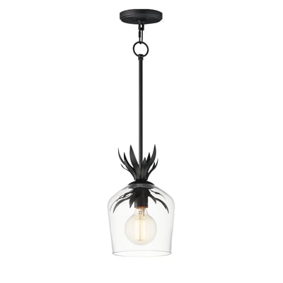 Maxim Lighting Paloma Single Pendant in Anthracite finish, featuring a sleek Steel frame and a clear Glass shade.