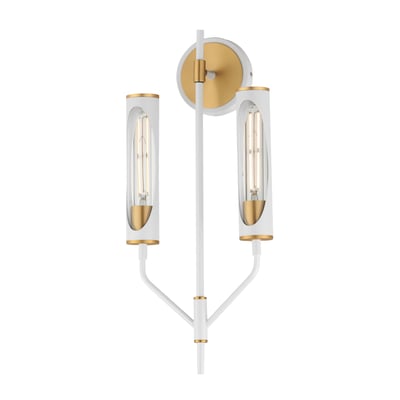 Maxim Lighting Regent Wall Sconce in Light French Gray with Natural Aged Brass finish, featuring Steel and Glass materials.