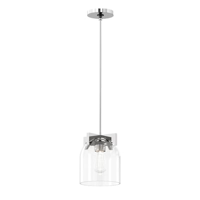 Image of Maxim Lighting's Scoop Pendant/Flush Mount, featuring a sleek design in polished chrome with a steel and glass construction.