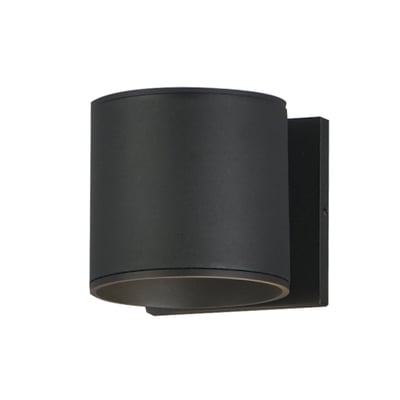 Maxim Lighting Stout Indoor/Outdoor Wall Sconce in Black finish, featuring a sleek Aluminum frame with Glass panels for a modern and elegant look.
