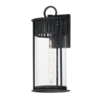 Maxim Lighting Windsor Outdoor Wall Sconce in Black Patina finish, featuring a classic design with steel and glass elements for elegant outdoor illumination.