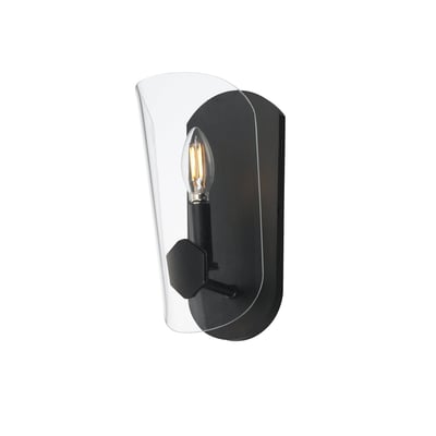 Maxim Lighting Armory Wall Sconce in Black, featuring durable steel and glass for stylish home illumination.