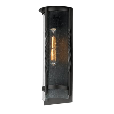 Maxim Lighting Foundry Outdoor Wall Sconce with a black finish, featuring a sleek steel frame and clear glass shade.