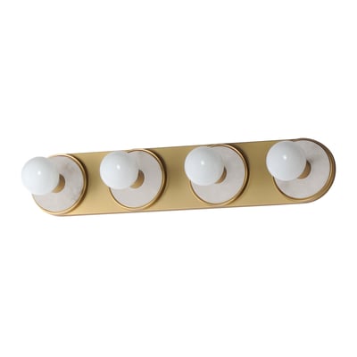 Maxim Lighting Hollywood Bathroom Vanity Light with White Alabaster shades and Natural Aged Brass finish, crafted from Steel and Aluminum.