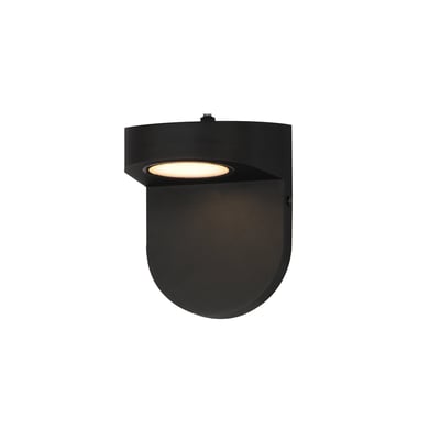 Maxim Lighting Ledge Outdoor Wall Sconce in Black finish, featuring a sleek Aluminum frame with a Glass panel for modern outdoor illumination.