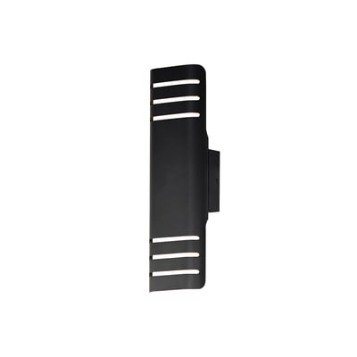 Maxim Lighting Lightray Outdoor Wall Sconce in Black Aluminum, featuring a sleek, modern design with a cylindrical shape and a soft, ambient glow.