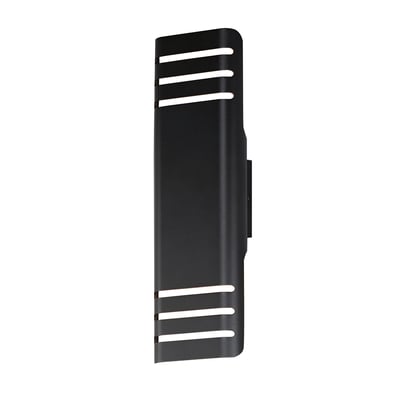 Maxim Lighting Lightray Outdoor Wall Sconce in Black finish, featuring a sleek Aluminum design, mounted on a modern exterior wall.