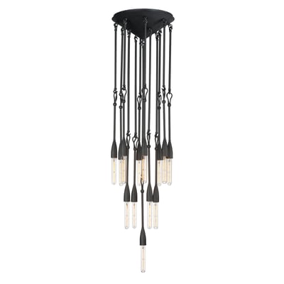 Maxim Lighting Pioneer Multi Light Pendant in Anthracite finish, featuring a sleek steel design with multiple hanging lights for a modern aesthetic.