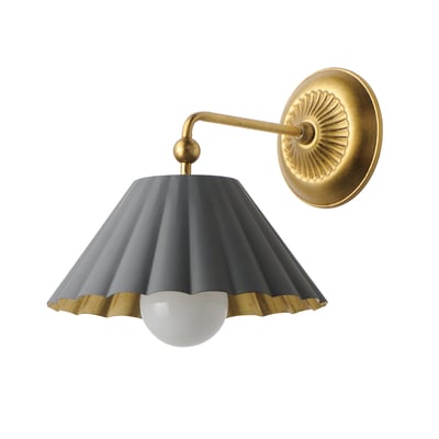Maxim Lighting Primrose Wall Sconce in dark grey with gold leaf finish, crafted from steel, featuring an elegant, modern design.