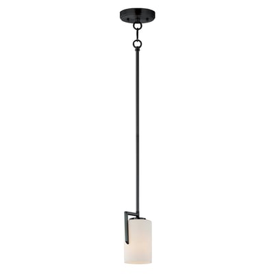 Maxim Lighting Dart Small Pendant featuring a sleek Black finish with a Steel frame and Glass shade, elegantly illuminating any space.