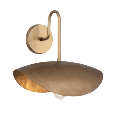 Maxim Lighting Denarii Wall Sconce in Natural Gold finish, featuring a sleek, modern design with an Aluminum frame and Steel accents.