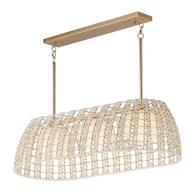 Macrame Linear Pendant by Maxim Lighting: A sleek design featuring a gold finish with steel, rope, and glass elements, creating a modern, elegant look.