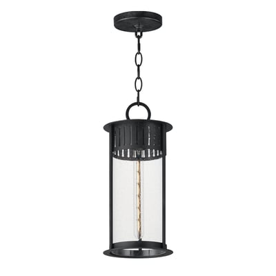 Maxim Lighting Windsor Outdoor Pendant in Black Patina finish, featuring a classic design with steel and glass elements, hanging elegantly.