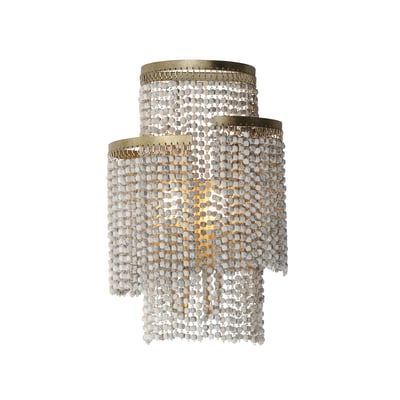 Maxim Lighting Fontaine Wall Sconce featuring a Steel frame with Golden Silver finish and Wood Beads, elegantly designed for a classic touch.