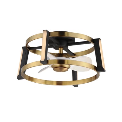 Maxim Lighting Darling Wifi-Enabled LED Fandelight, featuring a sleek design in Black with Natural Aged Brass finish, crafted from Steel, Aluminum, and ABS.