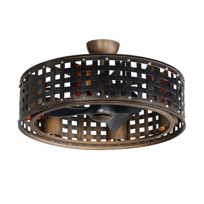 Maxim Lighting Portcullis Wifi-Enabled LED Fandelight in Bronze Gilt finish, crafted from Steel and ABS, with a modern design and integrated LED lights.