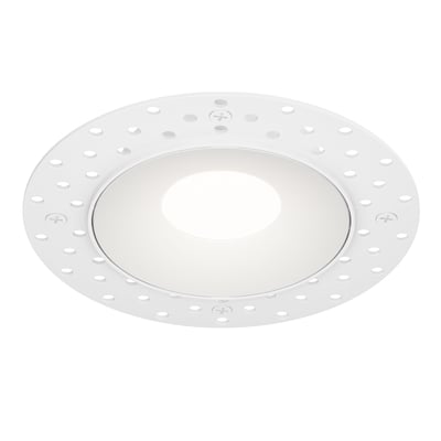 Maxim Lighting Crisp Trimless LED Downlight in White, made of Aluminum, Steel, and PC for modern lighting solutions.