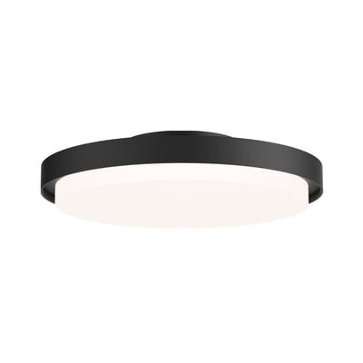 Maxim Lighting Float Flush Mount in Black finish, featuring a sleek, minimalist design with Aluminum and Plastic materials for modern illumination.