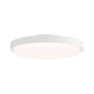 Maxim Lighting Float Flush Mount with a sleek white finish, featuring a modern design made of aluminum and plastic, ideal for contemporary interiors.