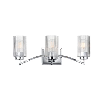 Maxim Lighting Rigata Bath Vanity in Polished Nickel finish with steel and glass construction, featuring sleek, modern design and elegant light fixtures.