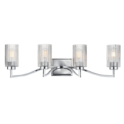Maxim Lighting Rigata Bath Vanity with a sleek design in polished nickel finish, featuring steel and glass elements for a modern touch.
