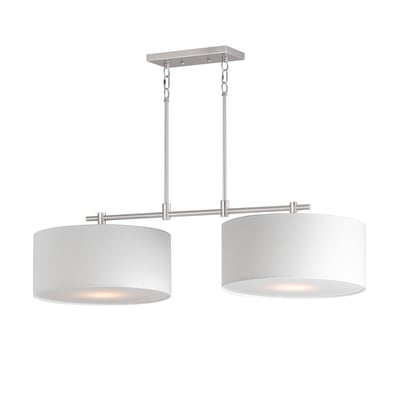 Maxim Lighting Bongo Linear Suspension in Satin Nickel, featuring steel, linen, and acrylic materials for modern elegance.