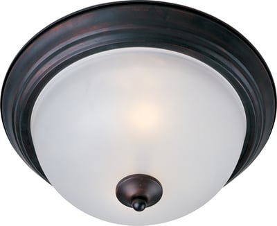 Maxim Lighting Essentials 584x Flush Mount with Oil Rubbed Bronze finish and Glass shade, featuring a simple, elegant design for ceiling illumination.