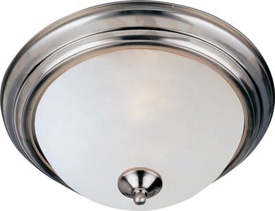 Maxim Lighting Essentials 584x Flush Mount with a sleek Satin Nickel finish, featuring a smooth Glass shade and durable Steel construction.