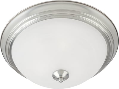 Image of Maxim Lighting Essentials 584x Flush Mount featuring a sleek design in Satin Nickel finish with a glass shade.