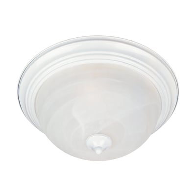 Maxim Lighting Essentials 584x Flush Mount with white steel finish and glass shade, providing a sleek and modern ceiling light fixture.