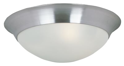Maxim Lighting Essentials 585x Flush Mount with a sleek Satin Nickel finish, featuring a smooth Glass dome and durable Steel construction.