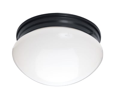 Maxim Lighting Essentials 588x Flush Mount: Black steel frame with glass diffuser, sleek and modern ceiling light fixture.