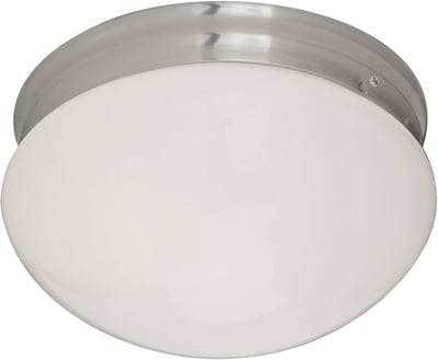 Image of Maxim Lighting's Essentials 588x Flush Mount featuring a sleek satin nickel finish with a smooth glass shade, perfect for modern interiors.