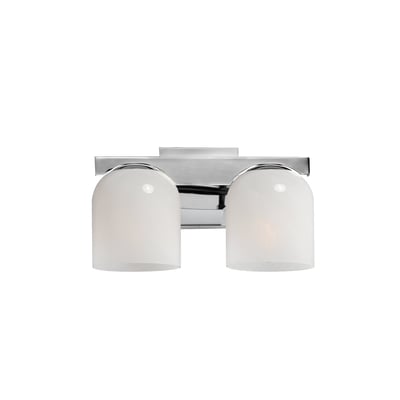 Maxim Lighting Scoop Bathroom Vanity Light with a sleek Polished Chrome finish, featuring a modern design with Steel and Glass elements.