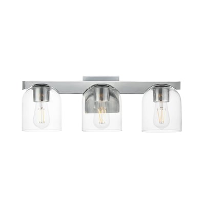 Maxim Lighting Scoop Bathroom Vanity Light in Polished Chrome finish with sleek Steel frame and frosted Glass shades, mounted on a bathroom wall.