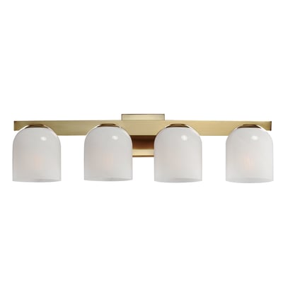 Maxim Lighting Scoop Bathroom Vanity Light in Natural Aged Brass finish, featuring a sleek design with steel and glass elements.