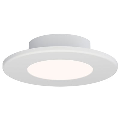 Maxim Lighting Snug Recessed Trim Light, featuring a sleek white aluminum and acrylic finish, seamlessly blends into ceilings for a modern, minimalist look.