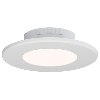 Maxim Lighting Snug Recessed Trim Light in white finish, featuring a sleek aluminum and acrylic design, seamlessly blending into the ceiling.