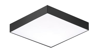 Maxim Lighting Trim Flush Mount in black finish, featuring a sleek, modern design with a polycarbonate diffuser and steel frame, perfect for contemporary spaces.