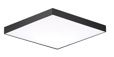 Maxim Lighting Trim Flush Mount in black finish, featuring a sleek, round design with a polycarbonate diffuser and steel frame, perfect for modern interiors.
