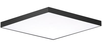 Maxim Lighting Trim Flush Mount with a sleek black finish, featuring a modern design made of durable polycarbonate and steel materials.