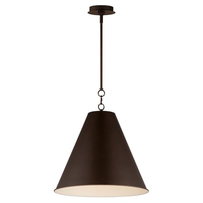 Maxim Lighting Veritas Pendant in Chestnut Bronze finish, featuring a steel frame with elegant curves and a warm, inviting glow.