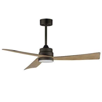 Maxim Lighting Vortex Outdoor Ceiling Fan with Light in Charcoal Bronze finish, featuring a sleek steel design with modern blades and integrated light.