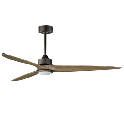 Maxim Lighting Woodwind Solid Wood Blade Ceiling Fan with Light in Charcoal Bronze finish, featuring steel construction and elegant design.