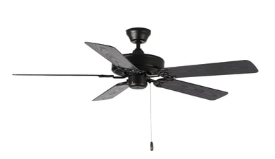 Maxim Lighting Basic-Max Indoor Ceiling Fan in Black, featuring durable steel and MDF materials for stylish home cooling.