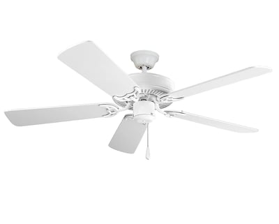 Maxim Lighting Basic-Max Indoor Ceiling Fan in Matte White, featuring durable steel and MDF materials for stylish home decor.