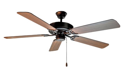 Maxim Lighting Basic-Max Indoor Ceiling Fan in Oil Rubbed Bronze with Walnut and Pecan, made of Steel and MDF.
